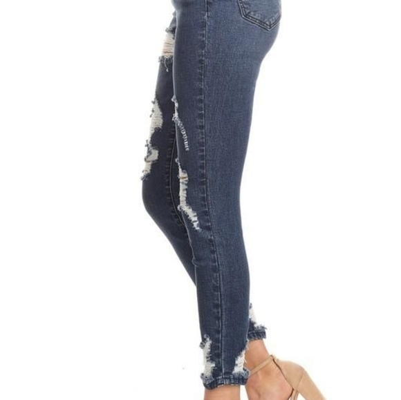 HAMMER High Rise Ankle Skinny Distressed Jeans Size 13 NWT - Picture 2 of 4